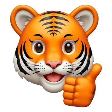 tiger face giving thumbs up for Twitch emote sticker