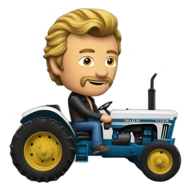 johnny hallyday en tracteur sticker