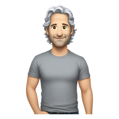 Paul Rudd wearing t-shirt grey hair  sticker
