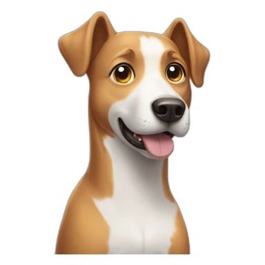 friendly dog with robot eye sticker