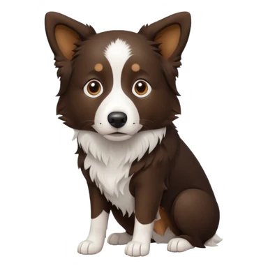 Border collie de cuerpo café oscuro y pecho blanco  sticker