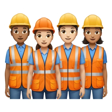 group of railway engineers mixed races and genders behind a table sticker