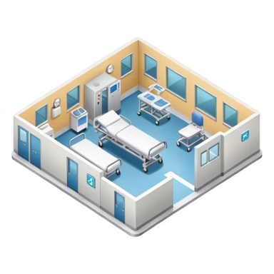 hospital isometric view sticker