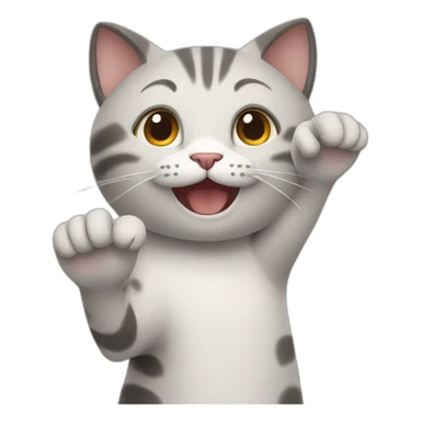 A happy Cat saying hello with one hand sticker