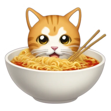 Cat eat ramen sticker