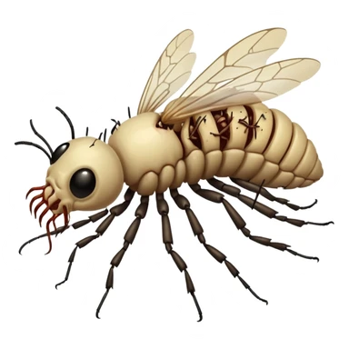 decomposing corpse rotting with maggots and flies sticker