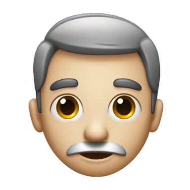 Usual Emoji with big eyes. Eyebrows like a house. Eyebrows raised and forming folds on the forehead sticker