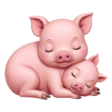 cute baby pig sleeping sticker