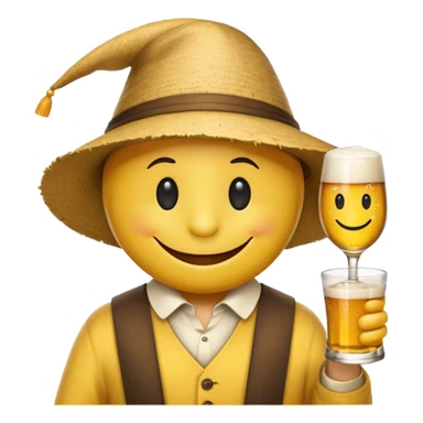 Ein lachender Smilie mit Bierglas und Gamsbart Hut sticker