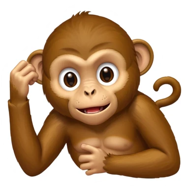Monkey with anxiety, pulling out his hair and biting his nails  sticker
