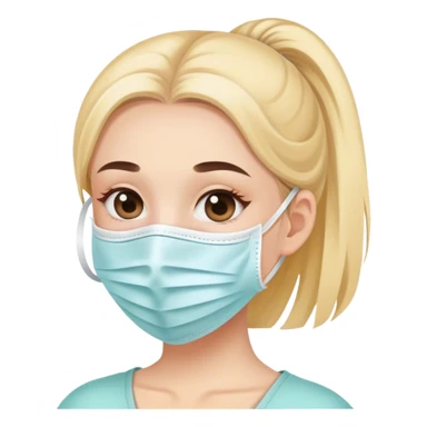 Cute girl with face mask on sticker