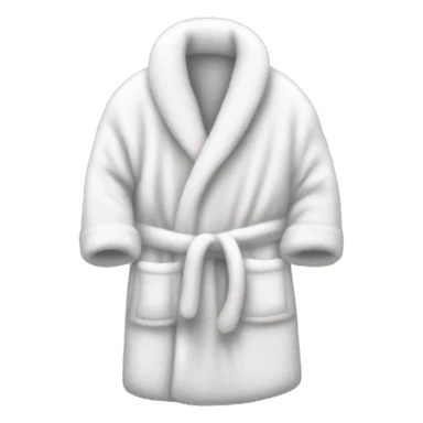 white fuzzy bathrobe sticker