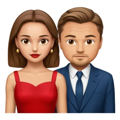 leonardo di caprio and Natalie Portman in a red dress sticker
