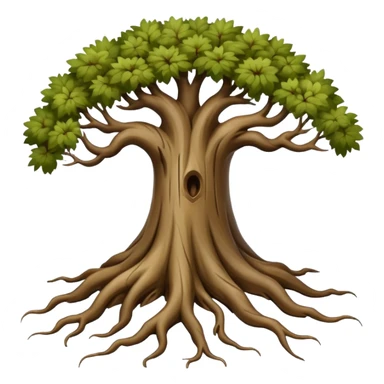 a tree with long roots sticker