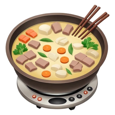 Muted color Chinese hotpot with subtle tones sticker
