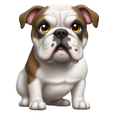 A black young ameican bulldog thats very chubby and has a tiny tail sticker