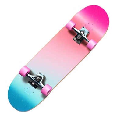 Pink ombre skateboard with glitter  sticker