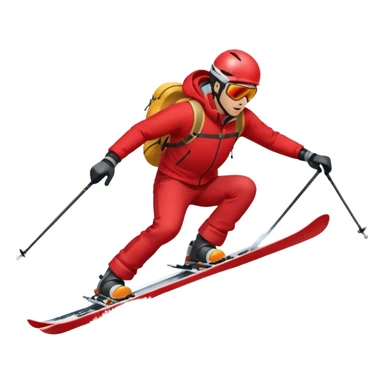 skier going down a snowy hill sticker