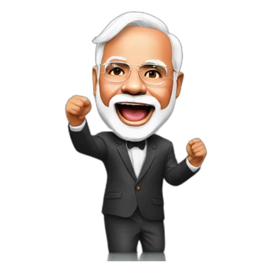 hyper realistic narendra modi doing cristiano ronaldo's celebration 'siuuu' sticker