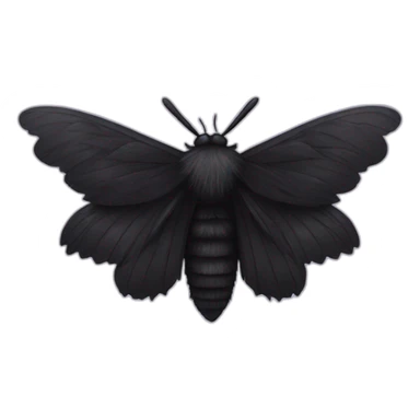 Black fluffy moth sticker