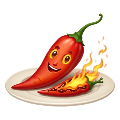 Flaming hot chilli burning on a playe sticker