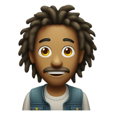 surprised rasta man sticker