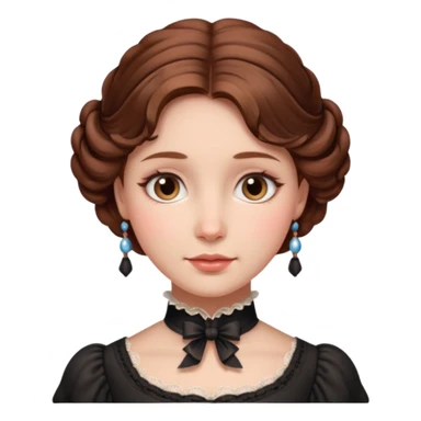 victorian lady face sticker