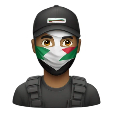a men who wear palestine mask sticker