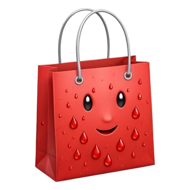 shopping bag with blood drops sticker