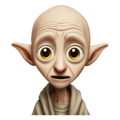 Dobby making a very said face with one tear streaming down his face  sticker
