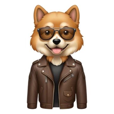 cool dog wearing leather jacket sticker