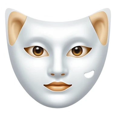 a sheet of white mask pack for face skincare beauty, transpalent holes at eyes and mouth, no real eyes and mouth sticker