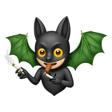 Bat smoking a marijuana jointwhile flying  sticker
