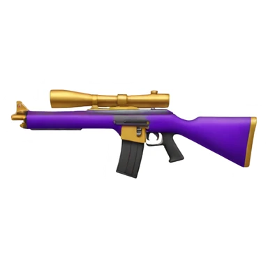 Purple and gold colored rifle  sticker