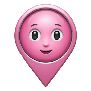 create a cute pink location pin without faces in the middle and not heart shaped  sticker