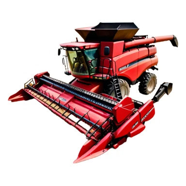 Case IH Axial-Flow 8250 (2022) – Cinematic-realistic Case IH Axial-Flow 8250 harvester, its deep red body towering over endless wheat fields. The massive cutting header slices through golden crops, sending a steady stream of grain into the bin as dust and chaff swirl in the afternoon sun. sticker