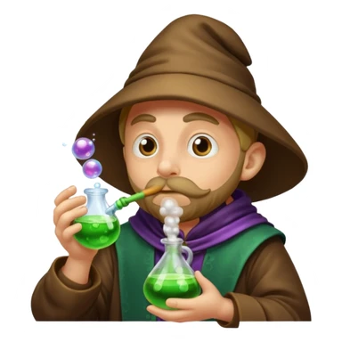 alchemist shushing while potion bubbles sticker