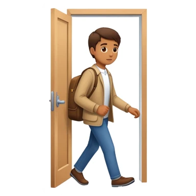 person walking out of the door sticker