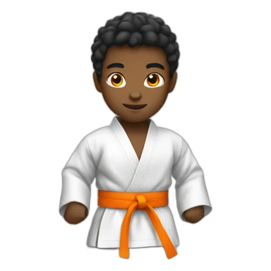 A black Karate boy orange belt sticker