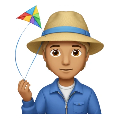 man making a kite sticker