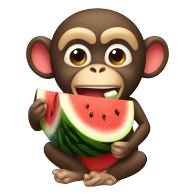 A monkey eating watermelon  sticker