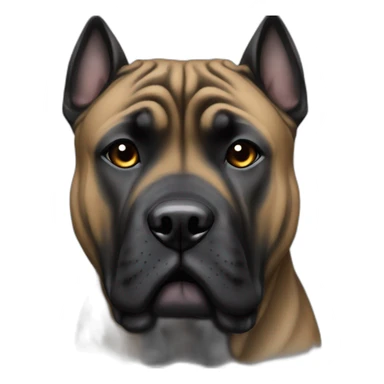 Black presa canario dog cropped ears sticker