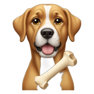 dog with a bone in its thinking sticker