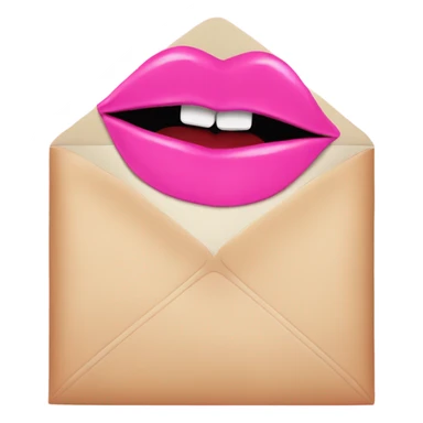 Pink love letter with a lipstick kiss  sticker