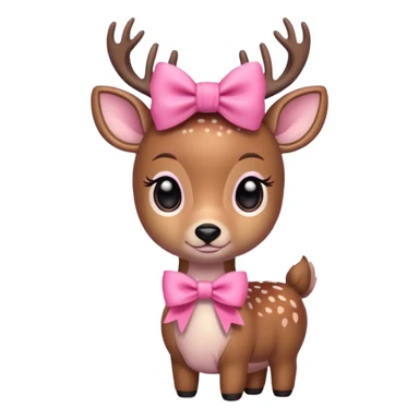 Pretty deer with pink bow sticker