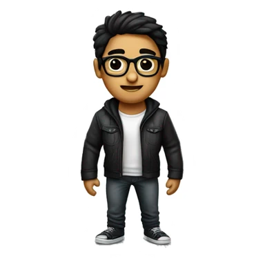 Joven rubio con pelo corto con gafas con remera negra  sticker