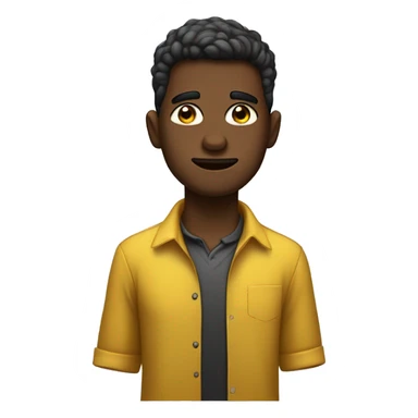 menino com cor beje cabelo preto olhos castanho e camisa amarela sticker