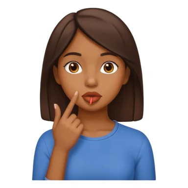 chica morena mandando callar sticker