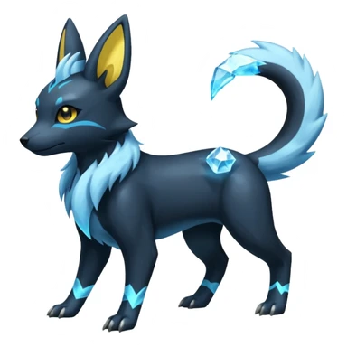 Manectric-Electrike-Amaura-Umbreon-Draco-Fakémon-hybrid-creature (full body), 4 legs sticker