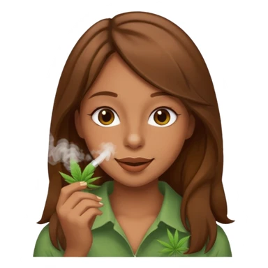 Girl happy smelling marijuana  sticker